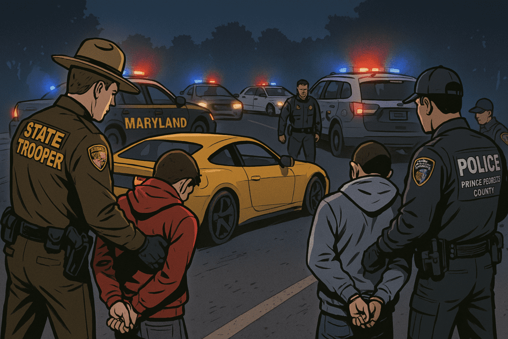 Maryland Car Rally Task Force Arrests Five in Illegal Street Racing Crackdown
